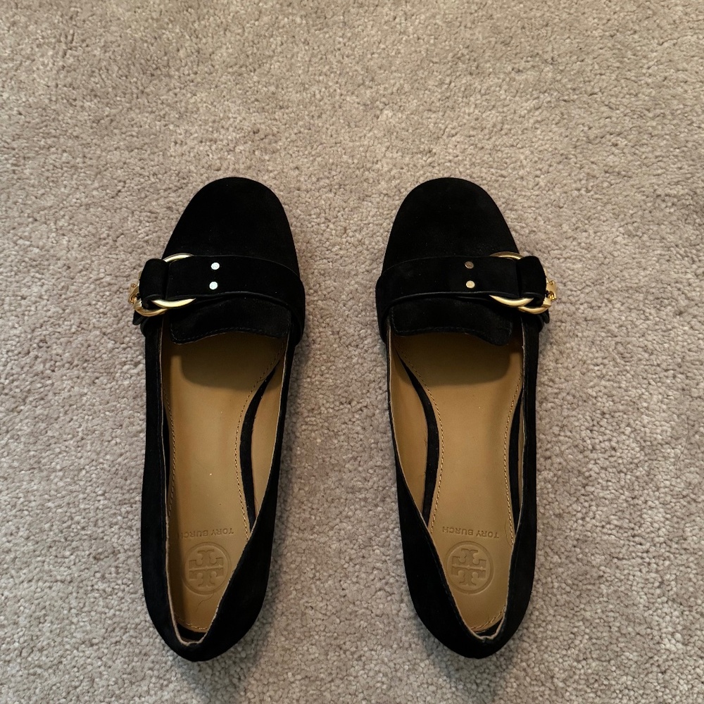 Tory Burch Black suede shoes size 6 1/2